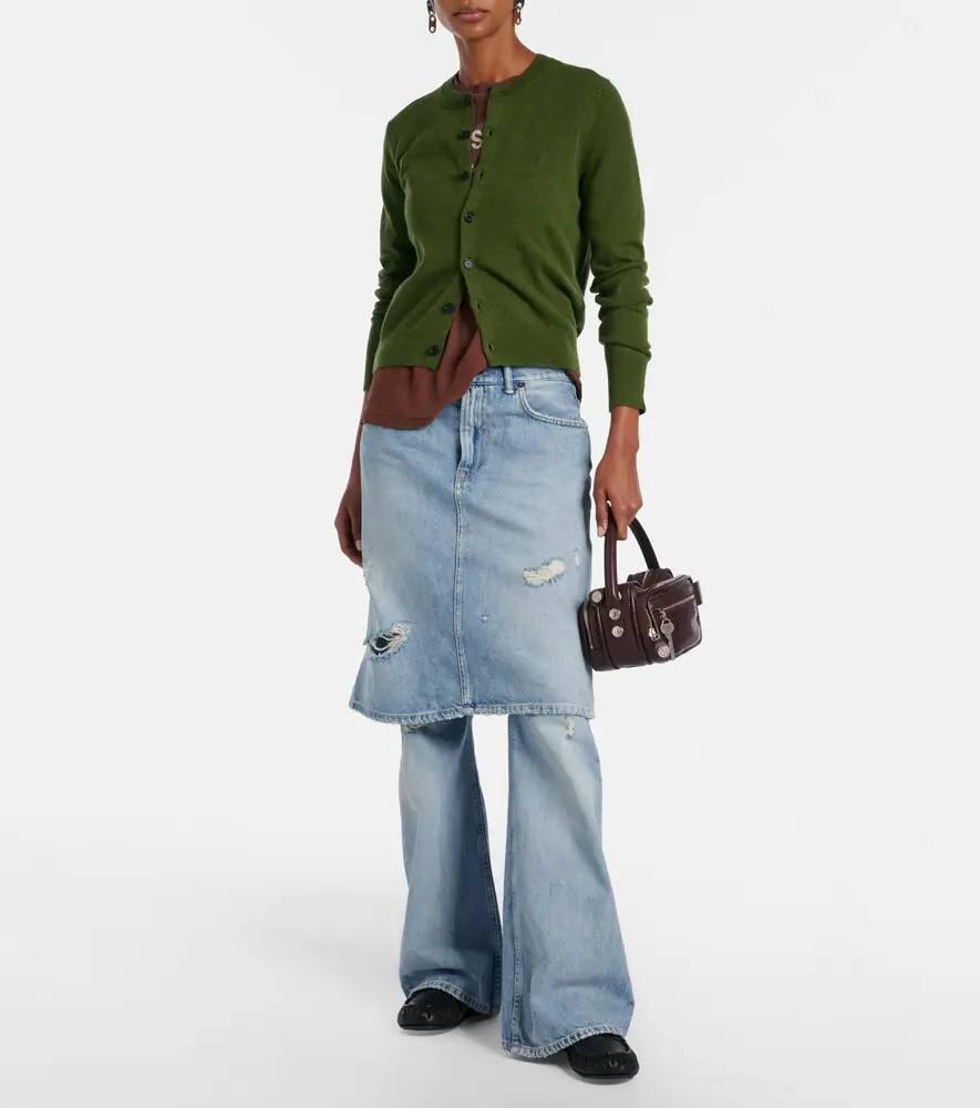 Acne Studios Distressed layered wide-leg jeans | Thumbnail 6
