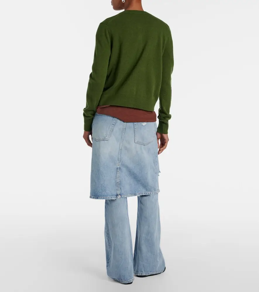 Acne Studios Distressed layered wide-leg jeans | Thumbnail 7