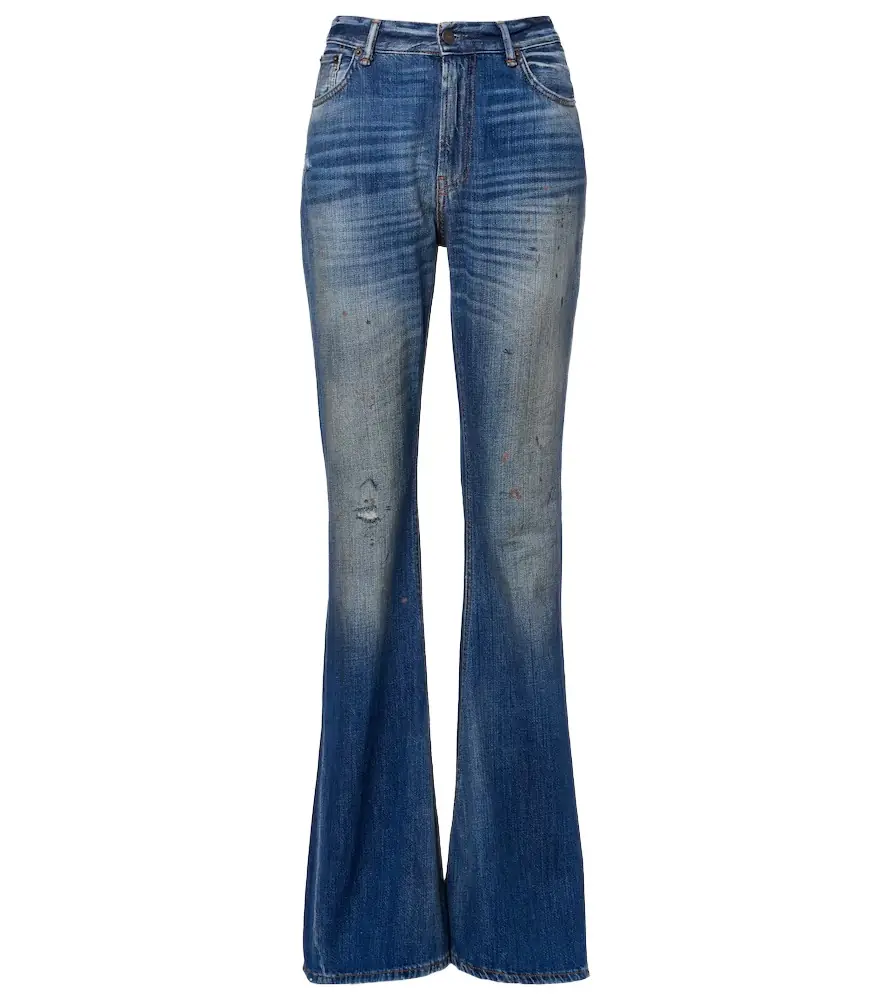 2025F distressed flared jeans