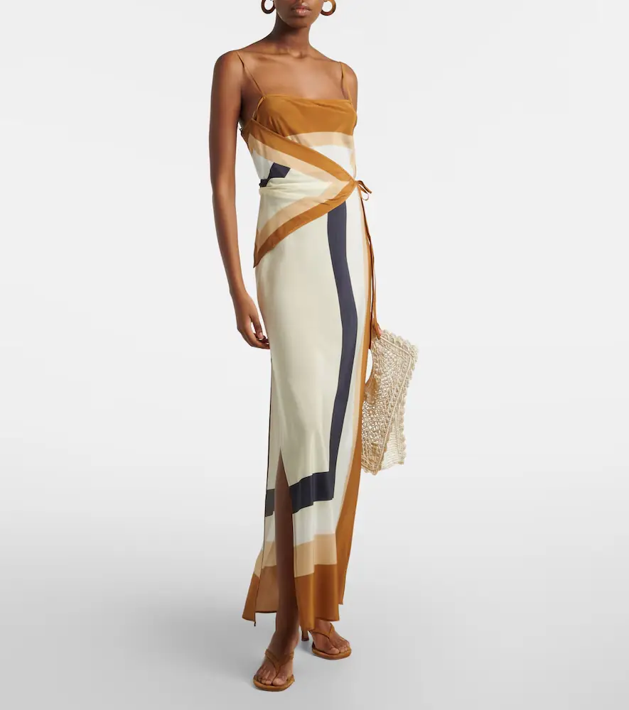 SIR. Printed silk maxi dress | Thumbnail 2