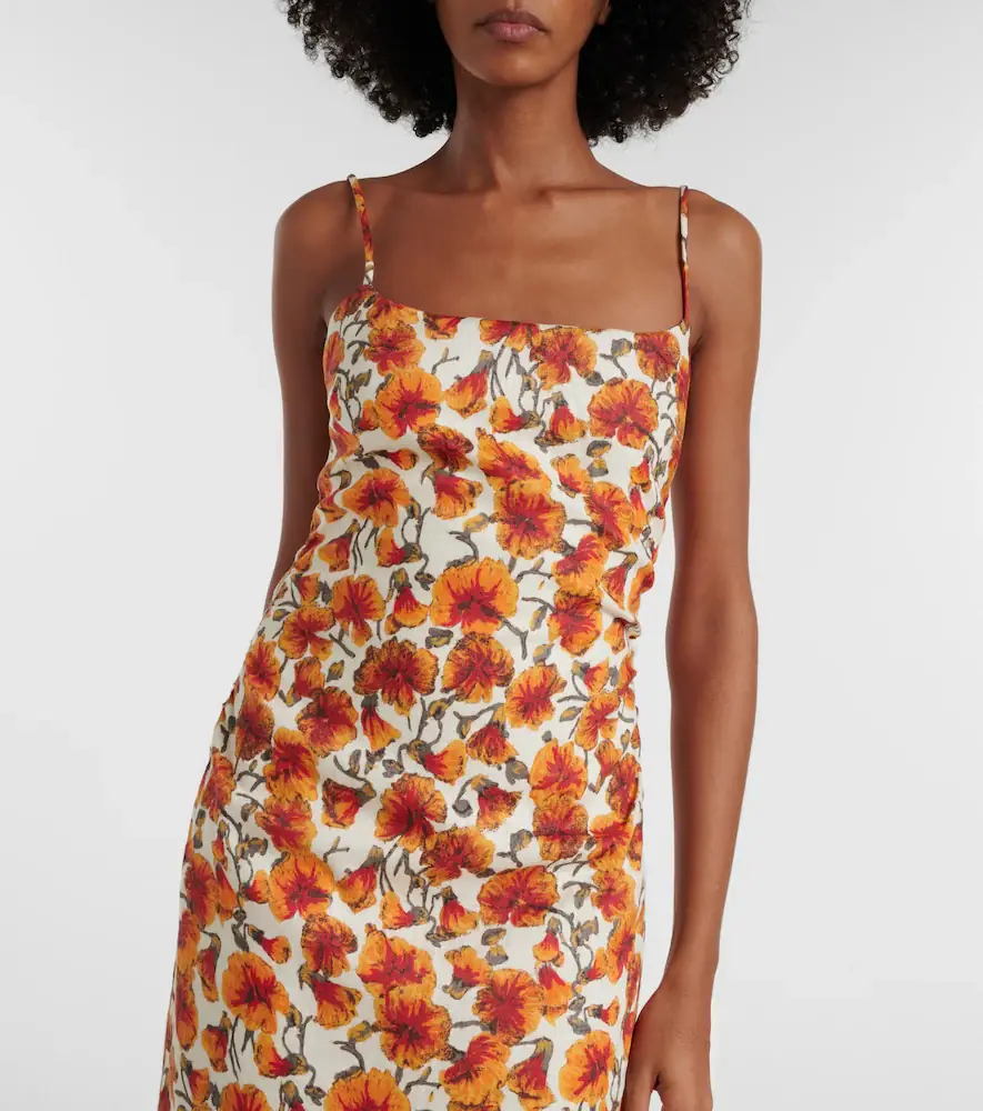 SIR. Floral linen midi dress | Thumbnail 2