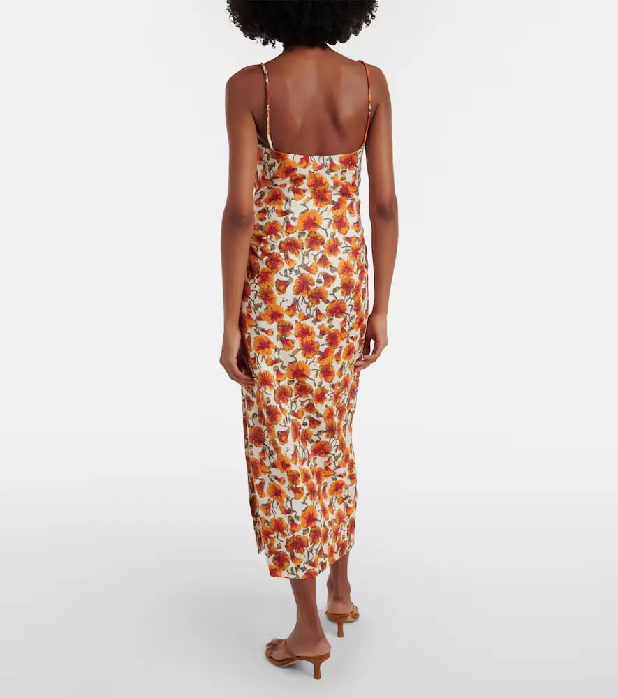 SIR. Floral linen midi dress | Thumbnail 3