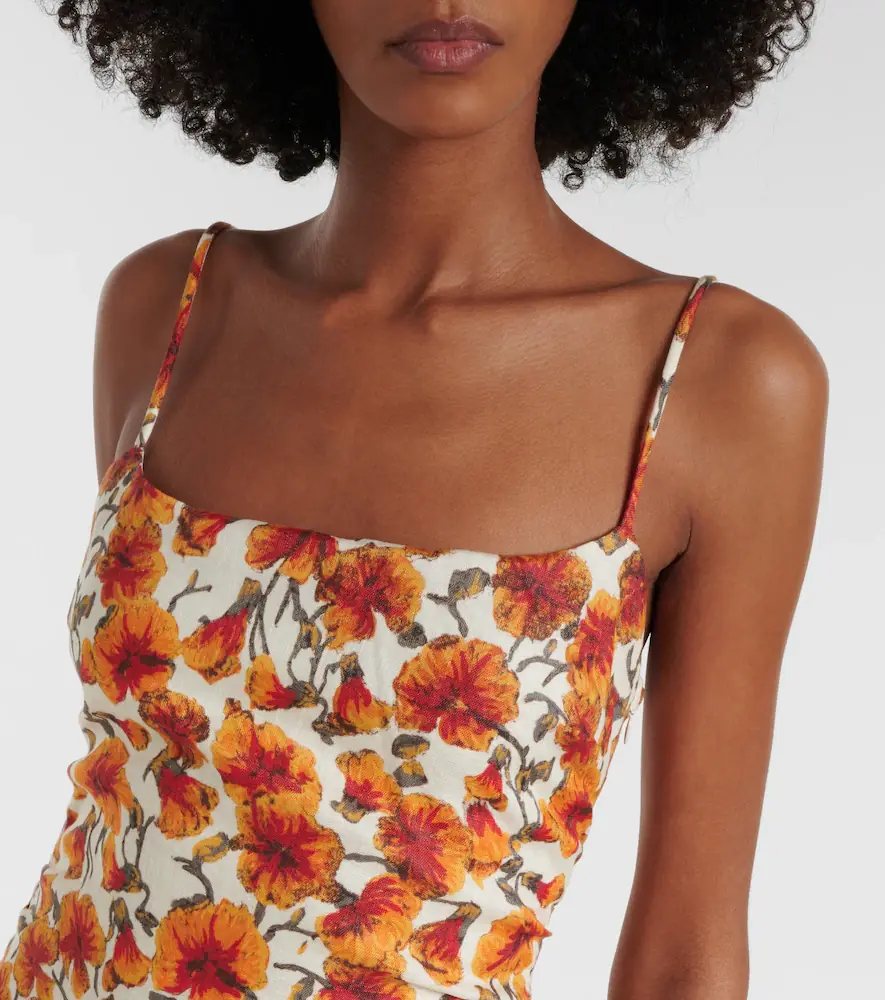 SIR. Floral linen midi dress | Thumbnail 4