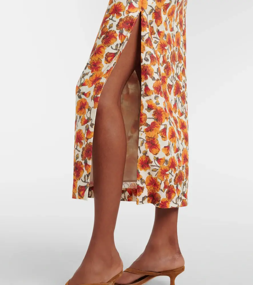 SIR. Floral linen midi dress | Thumbnail 6