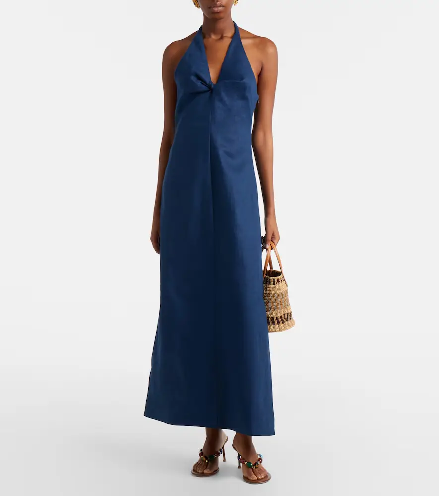 SIR. Caela halterneck linen maxi dress | Thumbnail 3 SIR. Caela halterneck linen maxi dress | Thumbnail 3
