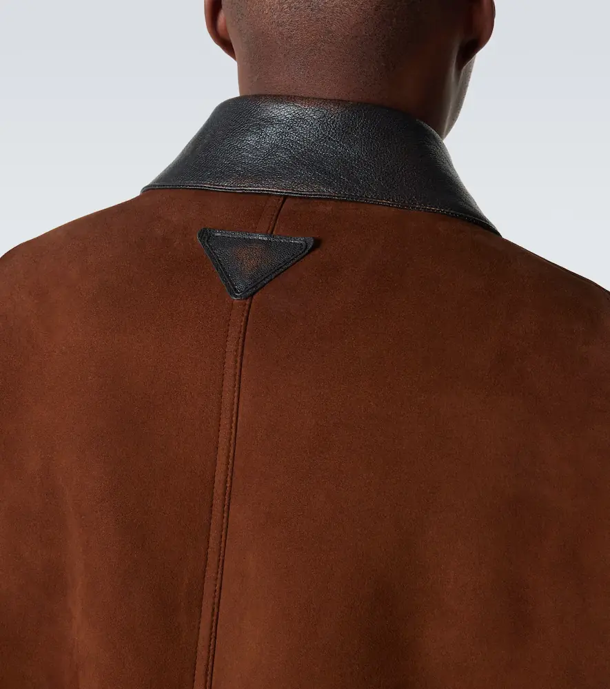 Prada Leather-trimmed suede jacket | Thumbnail 4 Prada Leather-trimmed suede jacket | Thumbnail 4