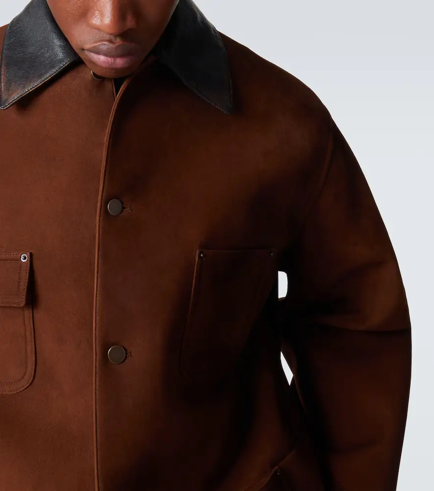 Prada Leather-trimmed suede jacket | Thumbnail 5 Prada Leather-trimmed suede jacket | Thumbnail 5