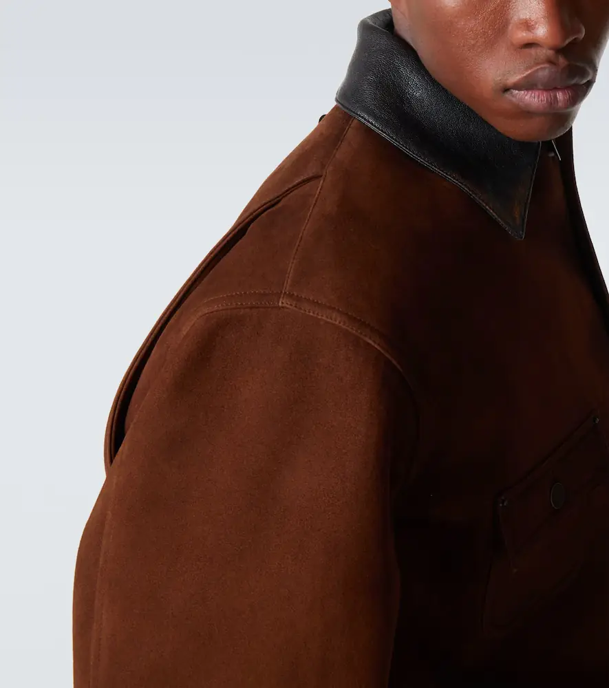 Prada Leather-trimmed suede jacket | Thumbnail 7 Prada Leather-trimmed suede jacket | Thumbnail 7