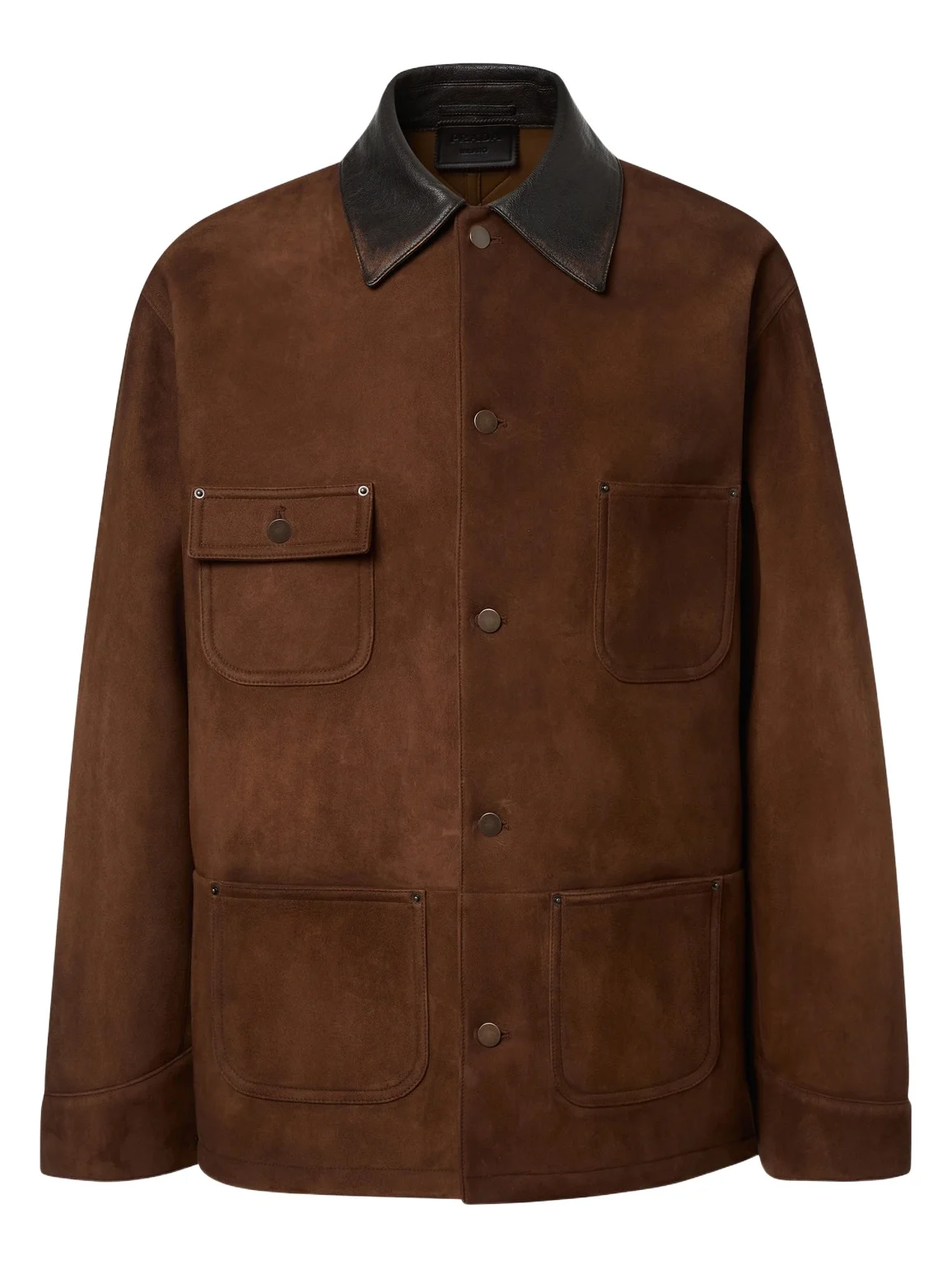 Prada Leather-trimmed suede jacket