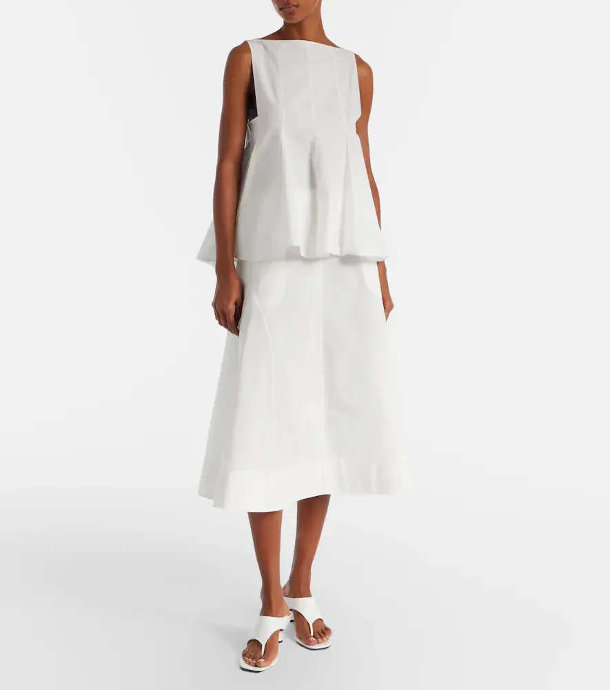 Khaite Artin cotton midi skirt | Thumbnail 3