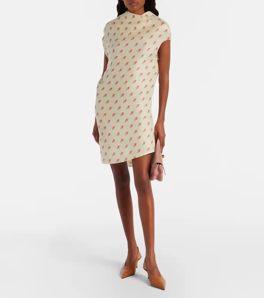 Khaite Floral draped silk minidress | Thumbnail 3 Khaite Floral draped silk minidress | Thumbnail 3