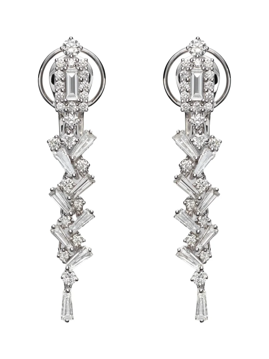 18kt white gold drop earrings with diamonds