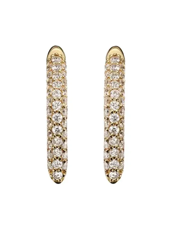 14kt gold hoop earrings with diamonds