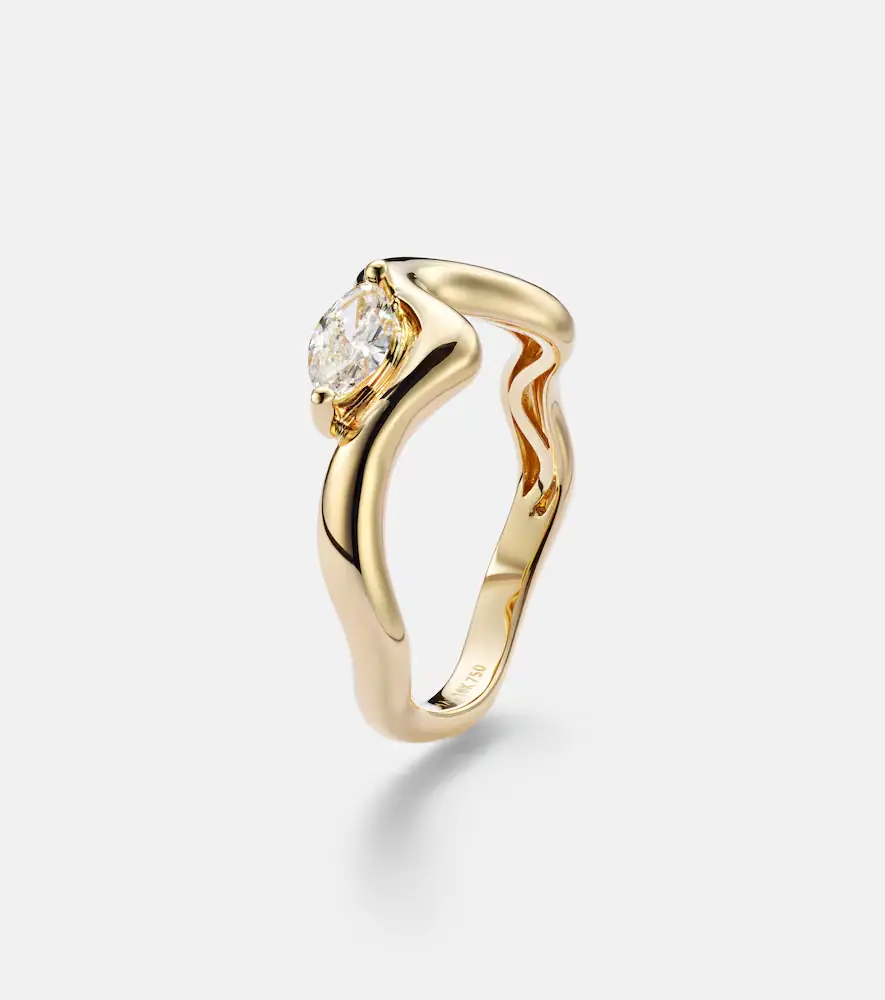 SHAY JEWELRY Wave 18kt gold ring with diamond | Thumbnail 2 SHAY JEWELRY Wave 18kt gold ring with diamond | Thumbnail 2