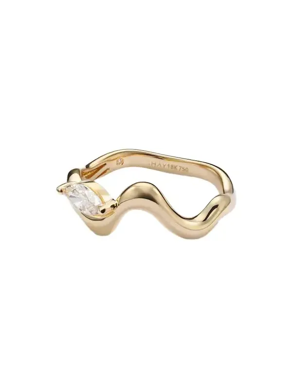 Wave 18kt gold ring with diamond Wave 18kt gold ring with diamond