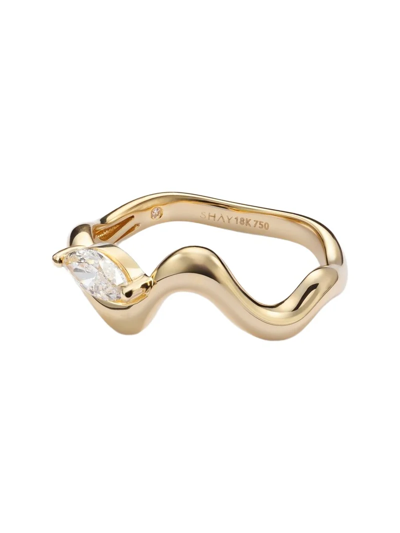 Wave 18kt gold ring with diamond Wave 18kt gold ring with diamond