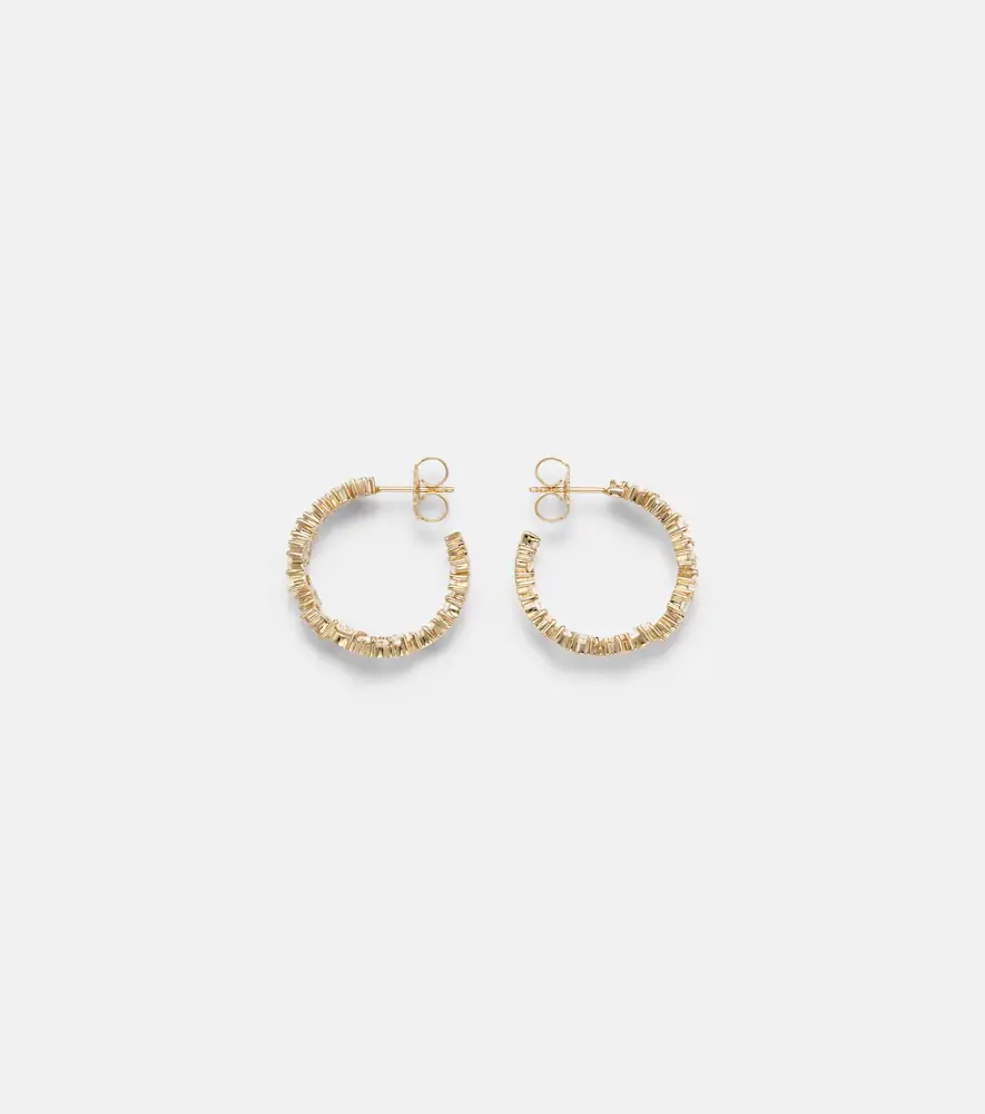 Sydney Evan 14kt gold hoop earrings with diamonds | Thumbnail 4 Sydney Evan 14kt gold hoop earrings with diamonds | Thumbnail 4
