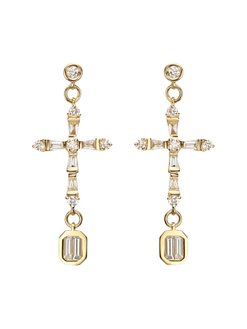 18kt gold drop earrings with diamonds 18kt gold drop earrings with diamonds