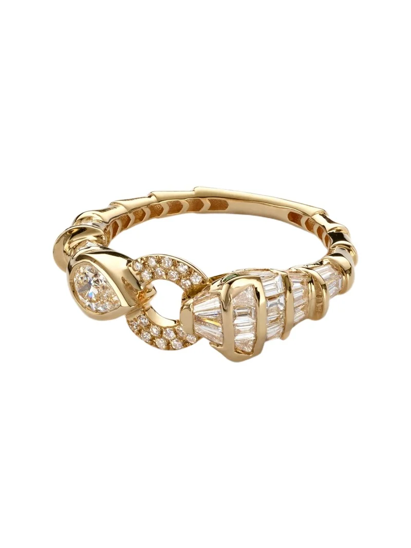 Serpentine 18kt gold ring with diamonds Serpentine 18kt gold ring with diamonds