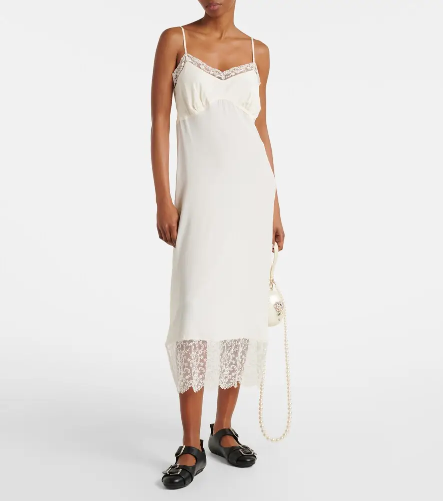 Simone Rocha Lace-trimmed crêpe de chine slip dress | Thumbnail 2 Simone Rocha Lace-trimmed crêpe de chine slip dress | Thumbnail 2