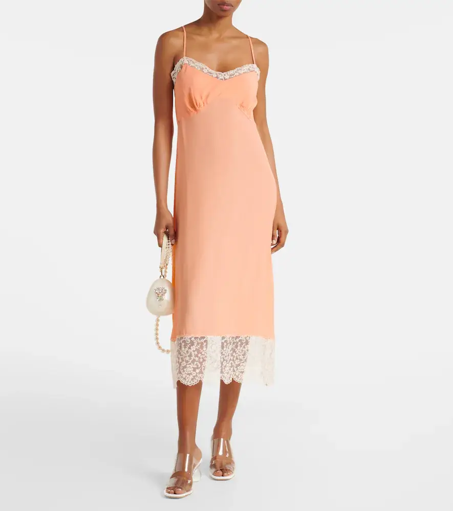 Simone Rocha Lace-trimmed crêpe de chine slip dress | Thumbnail 2 Simone Rocha Lace-trimmed crêpe de chine slip dress | Thumbnail 2