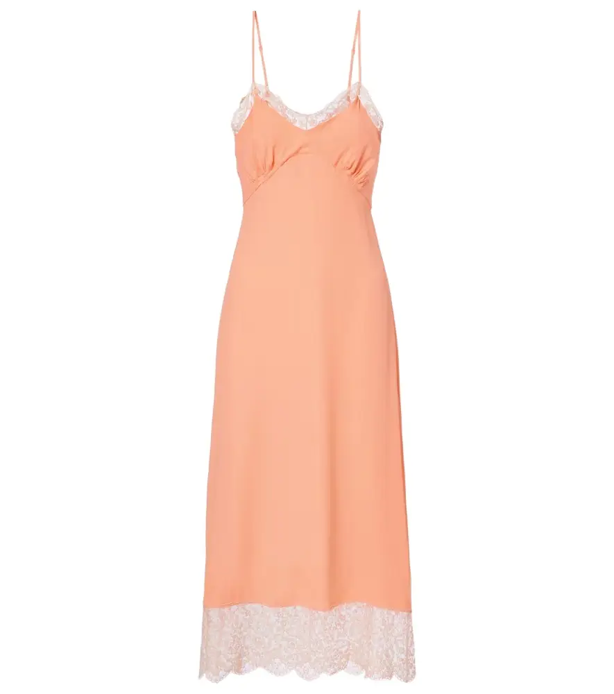 Simone Rocha Lace-trimmed crêpe de chine slip dress | Image 1 Simone Rocha Lace-trimmed crêpe de chine slip dress | Image 1