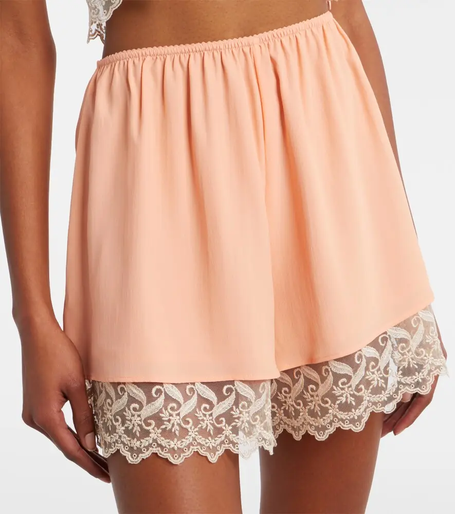 Simone Rocha Lace-trimmed satin shorts | Thumbnail 2