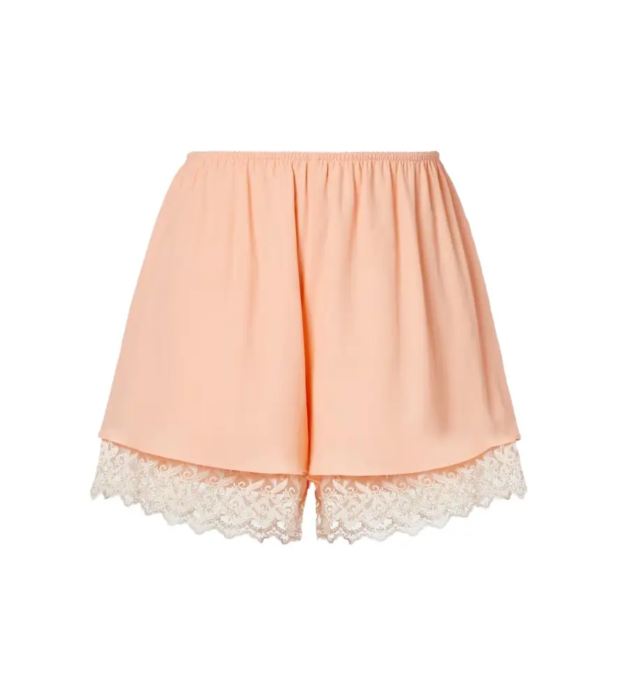 Simone Rocha Lace-trimmed satin shorts | Image 1 Simone Rocha Lace-trimmed satin shorts | Image 1