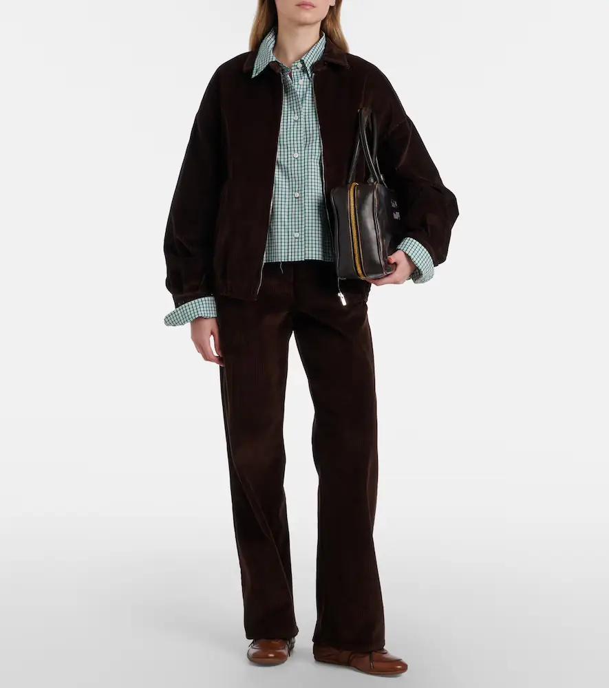 Miu Miu Oversized cotton corduroy blouson jacket | Thumbnail 3 Miu Miu Oversized cotton corduroy blouson jacket | Thumbnail 3