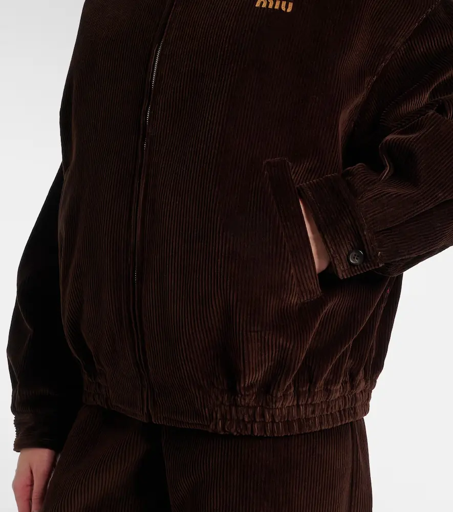 Miu Miu Oversized cotton corduroy blouson jacket | Thumbnail 4 Miu Miu Oversized cotton corduroy blouson jacket | Thumbnail 4