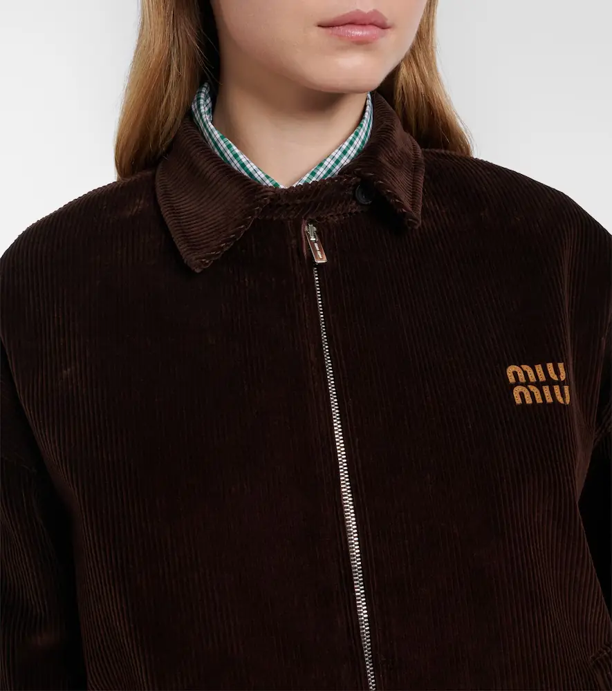 Miu Miu Oversized cotton corduroy blouson jacket | Thumbnail 5 Miu Miu Oversized cotton corduroy blouson jacket | Thumbnail 5