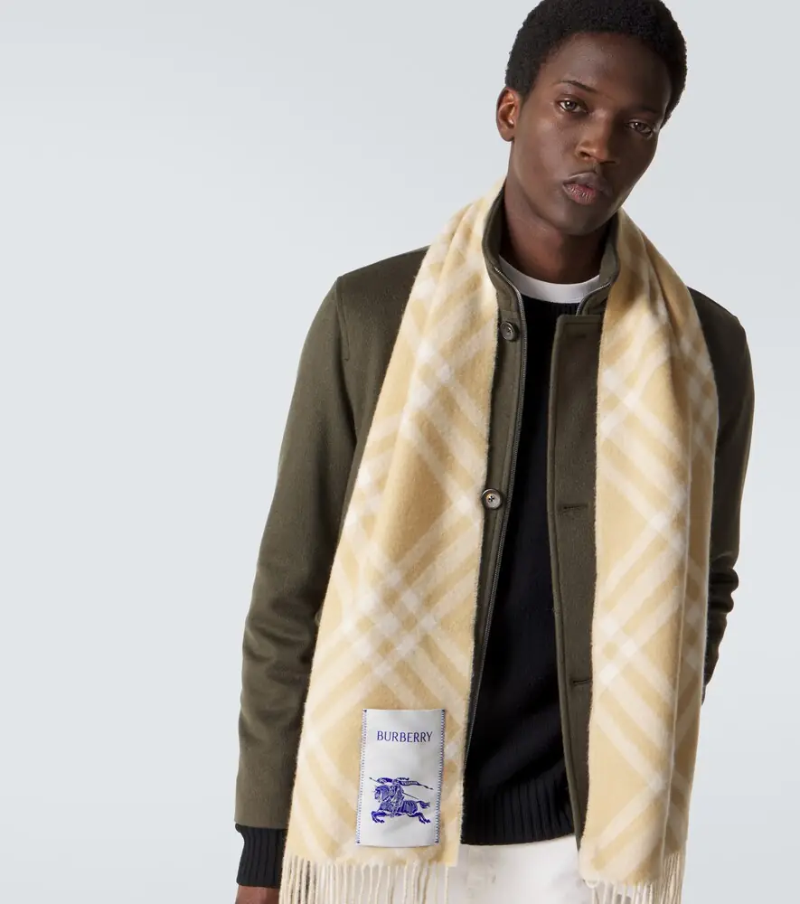 Burberry EKD checked cashmere scarf | Thumbnail 3
