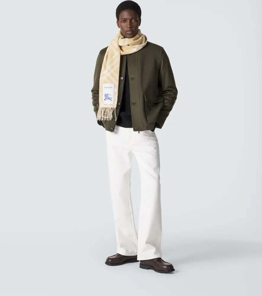 Burberry EKD checked cashmere scarf | Thumbnail 4
