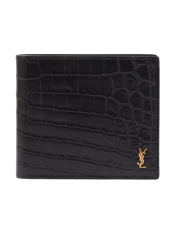 Saint Laurent Croc-effect leather wallet