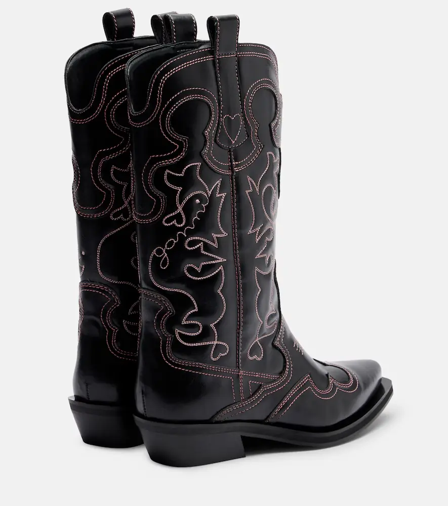 Ganni Mid Shaft embroidered cowboy boots | Thumbnail 4