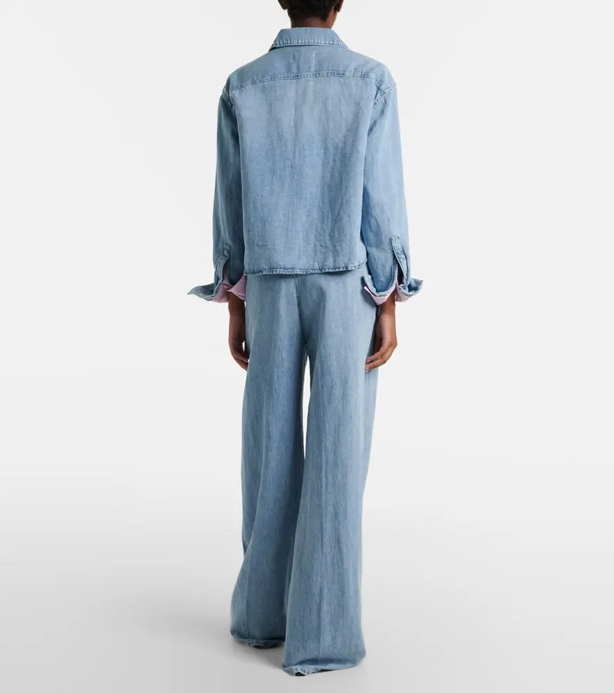 7 For All Mankind Cotton and linen wide-leg jeans | Thumbnail 2
