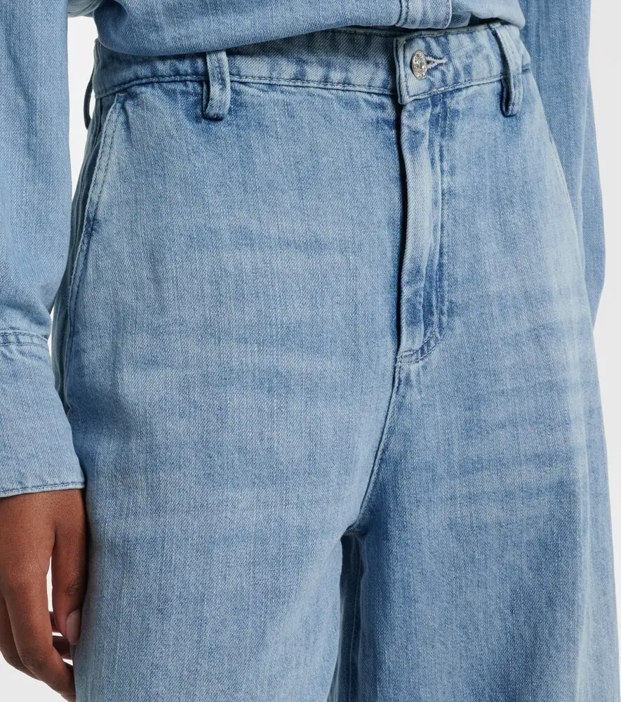 7 For All Mankind Cotton and linen wide-leg jeans | Thumbnail 3