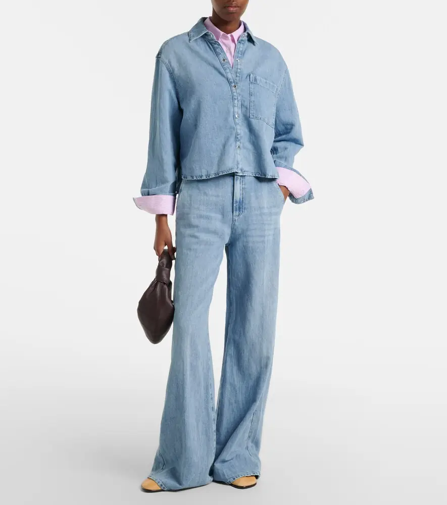 7 For All Mankind Cotton and linen wide-leg jeans | Thumbnail 6