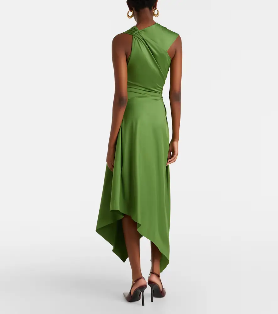 Victoria Beckham Asymmetric gathered jersey midi dress | Thumbnail 4