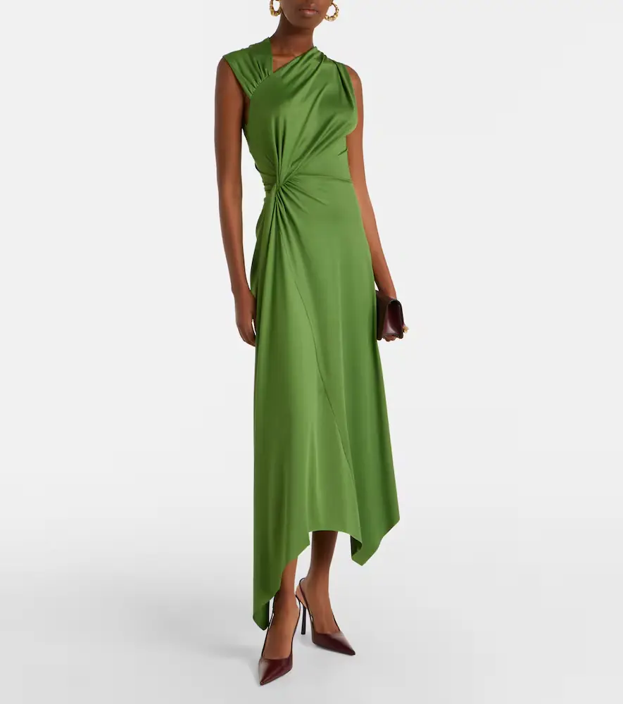 Victoria Beckham Asymmetric gathered jersey midi dress | Thumbnail 5
