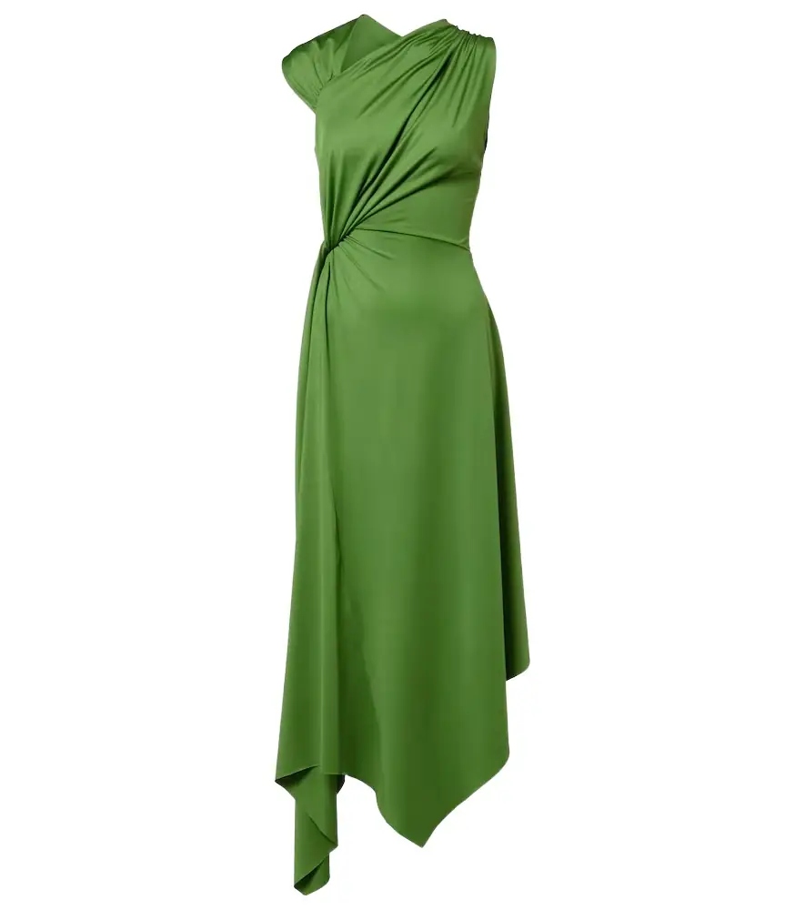 Asymmetric gathered jersey midi dress Asymmetric gathered jersey midi dress