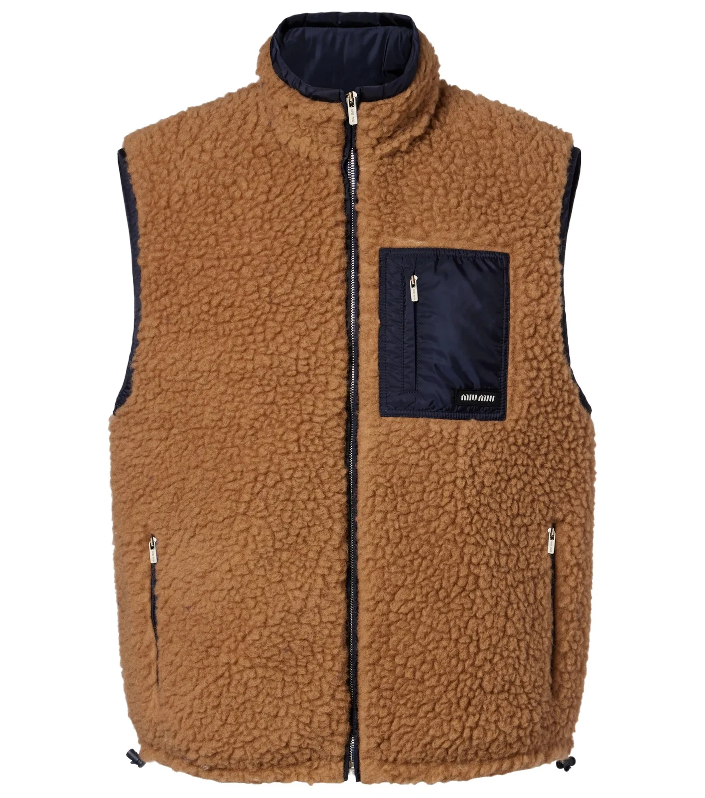 Wool-blend teddy down vest
