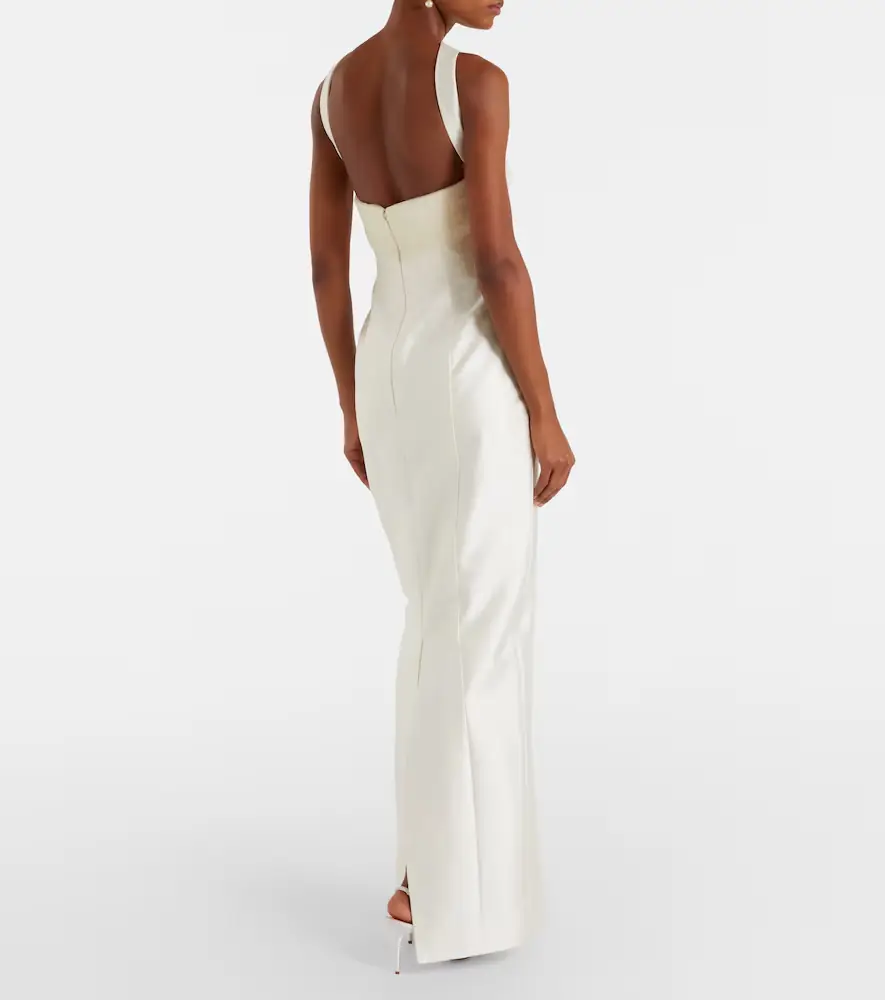 Danielle Frankel Bridal Lette wool and silk bustier gown | Thumbnail 5