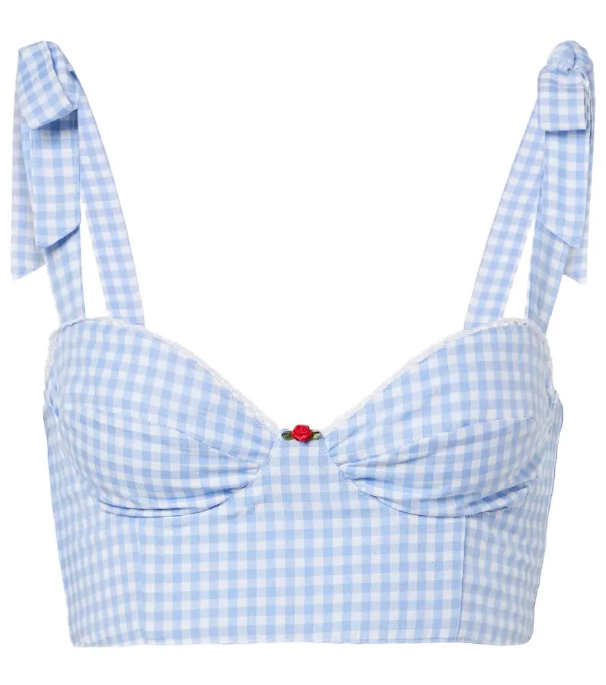 Bananhot Alba gingham cotton poplin crop top | Image 1 Bananhot Alba gingham cotton poplin crop top | Image 1