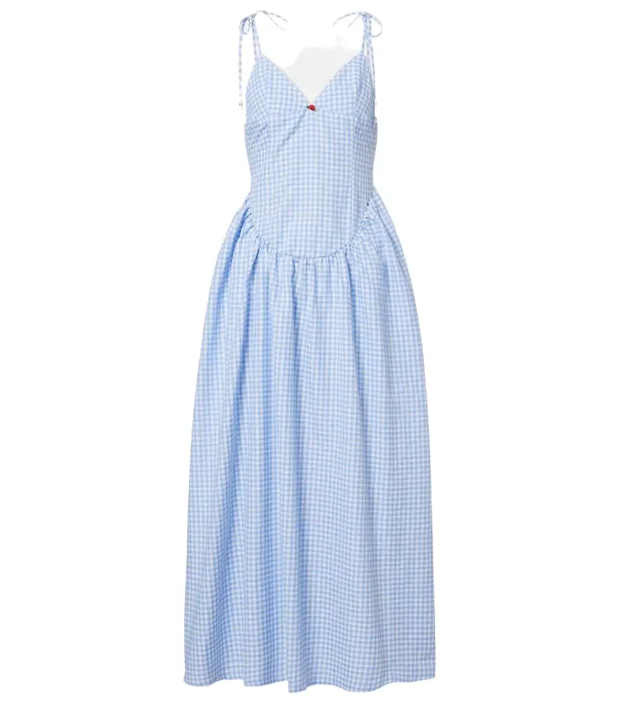 Bananhot Paloma gingham cotton poplin maxi dress | Image 1 Bananhot Paloma gingham cotton poplin maxi dress | Image 1