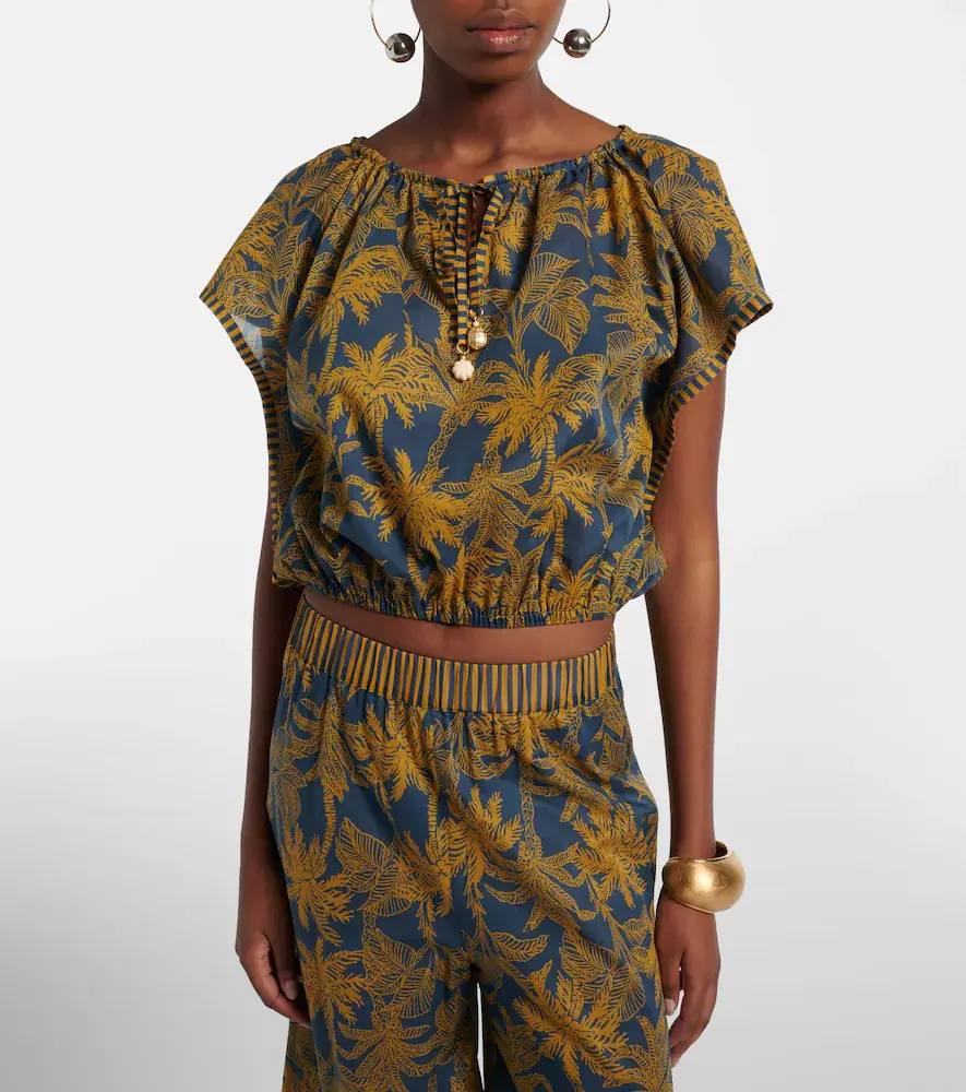 Eres Crocodile printed cotton voile top | Thumbnail 4