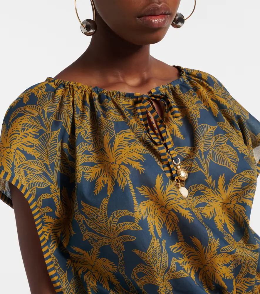 Eres Crocodile printed cotton voile top | Thumbnail 5