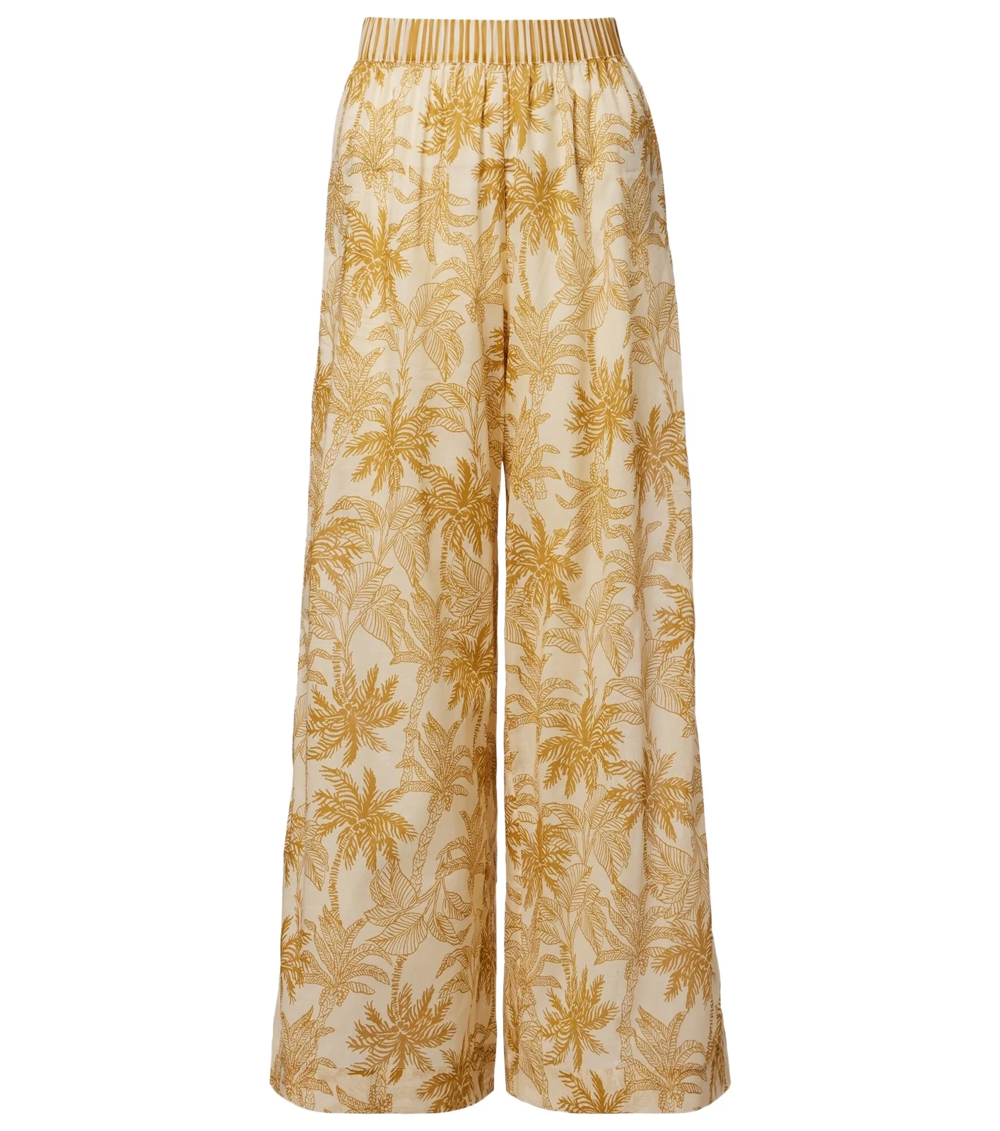 Itinerant printed cotton wide-leg pants Itinerant printed cotton wide-leg pants