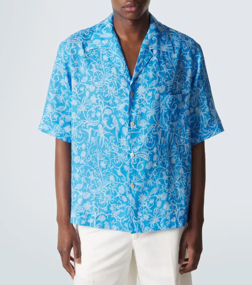 Kiton Printed linen bowling shirt | Thumbnail 4 Kiton Printed linen bowling shirt | Thumbnail 4