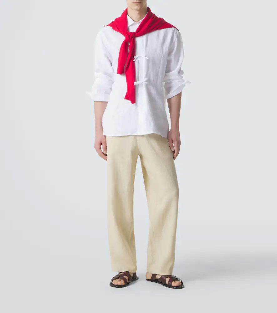 Kiton Dorian bow-detail linen shirt | Thumbnail 6 Kiton Dorian bow-detail linen shirt | Thumbnail 6